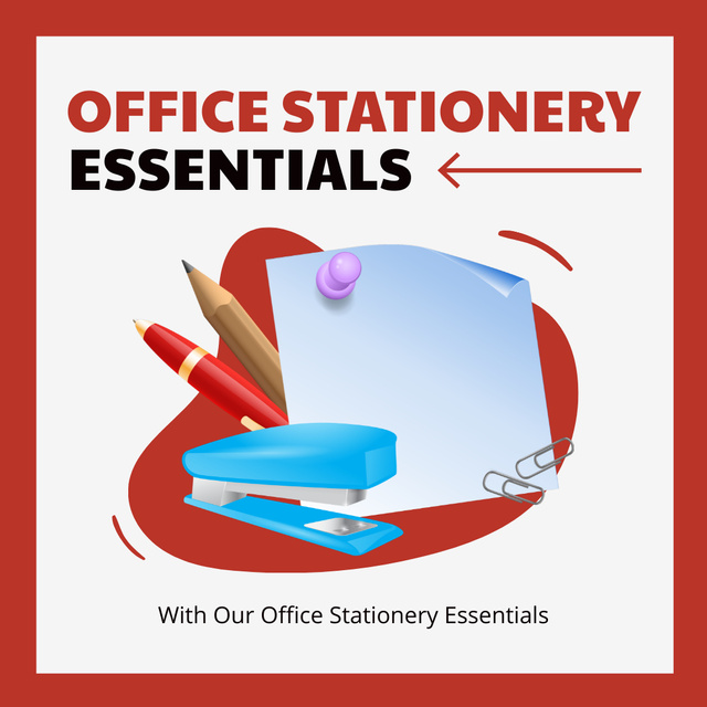 Shop Office Stationery Esssentials Instagram Πρότυπο σχεδίασης