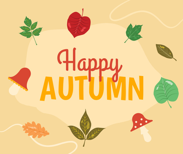 Fancy Greeting on Fall Facebook Design Template