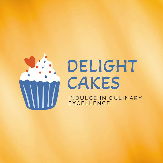 Sweet Cupcake And Bakery Promotion In Yellow Animated Logoデザインテンプレート