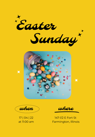 Ontwerpsjabloon van Poster 28x40in van Easter Sunday Celebration Announcement