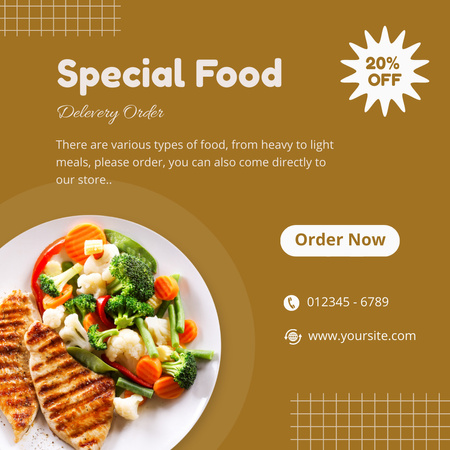 Special Food Offer with Vegetables  Instagram tervezősablon