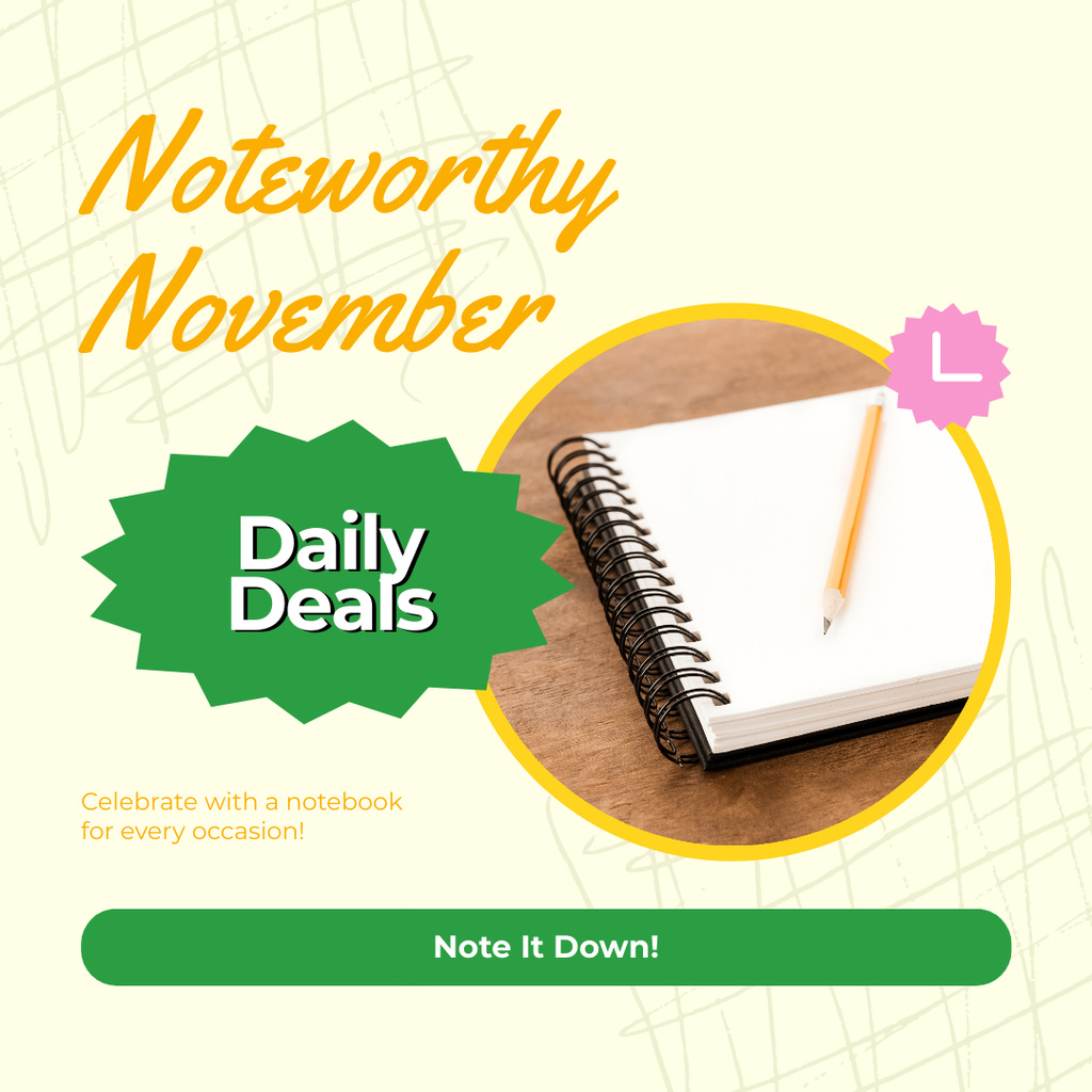 Designvorlage Daily Deals On Notebooks für Instagram AD