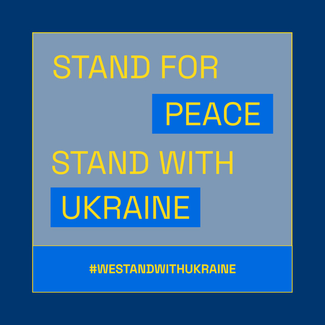 Ontwerpsjabloon van Instagram van Call to Stand with Ukraine Support Peace