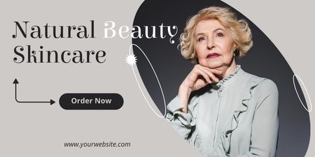 Natural Beauty Skincare Products For Seniors Twitter Design Template