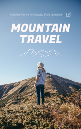 Designvorlage Mountain Travel Guide With Landscape Photo für Book Cover