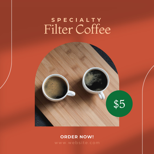 Designvorlage Special Filter Coffee Promotion  für Instagram