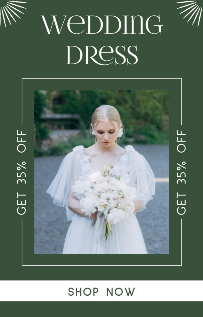 Wedding Gown Store Offer with Gorgeous Bride IGTV Cover Modelo de Design