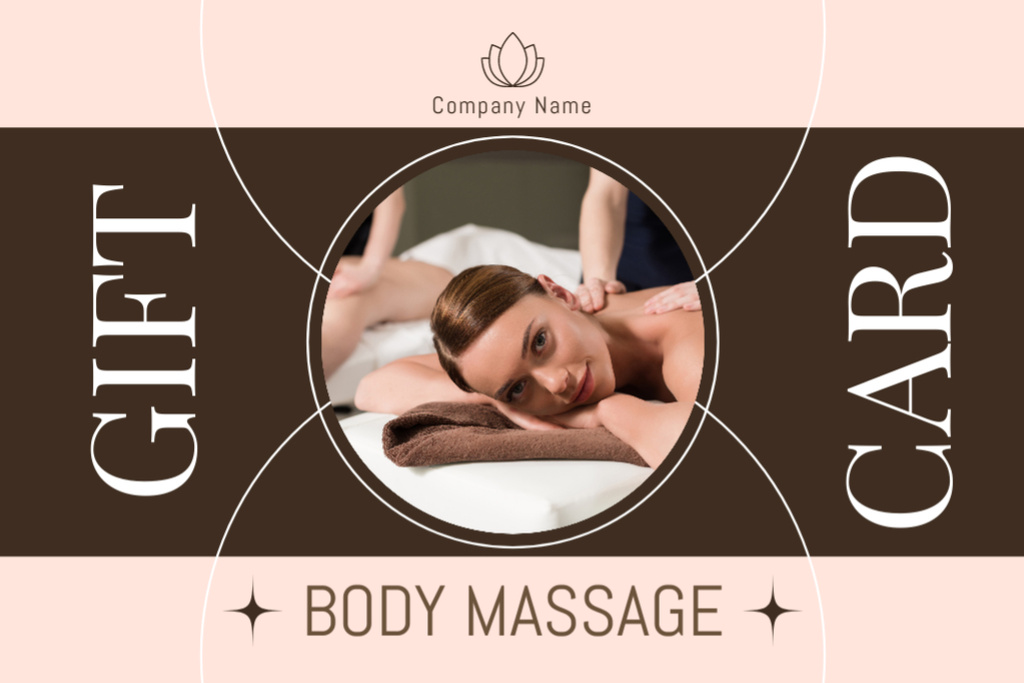 Relaxing Body Massage and Spa Gift Certificate Tasarım Şablonu