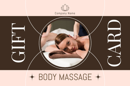 Relaxing Body Massage and Spa Gift Certificate Design Template