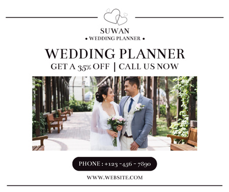 Discount on Wedding Planning Services Facebook Design Template