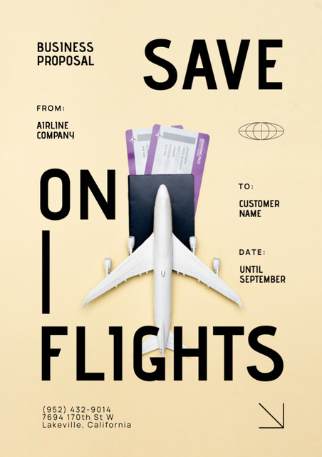Cheap Flights Offer Proposal Design Template
