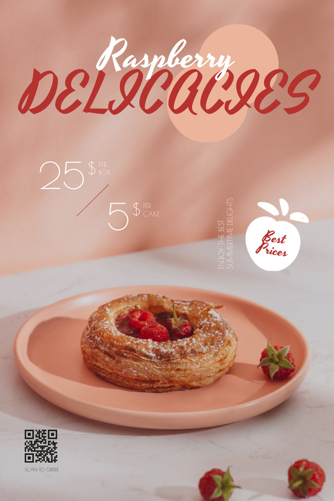 Designvorlage Sweet Bun with Berries für Pinterest
