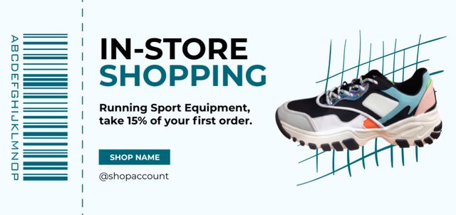 Affordable Running Sports Equipment Offer Coupon Din Large Πρότυπο σχεδίασης