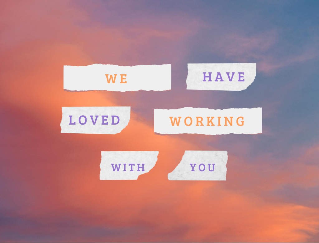 Thankful Phrase With Sunset Clouds Postcard 4.2x5.5in Modelo de Design