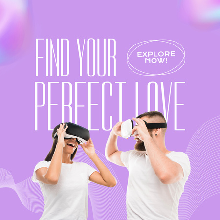 Designvorlage Anzeige einer Virtual-Reality-Dating-Site für Instagram