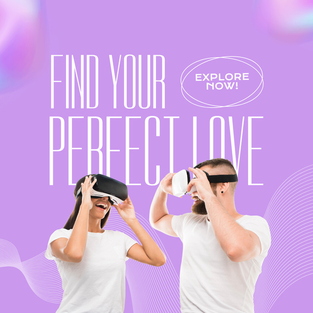 Ad of Virtual Reality Dating Site Instagramデザインテンプレート
