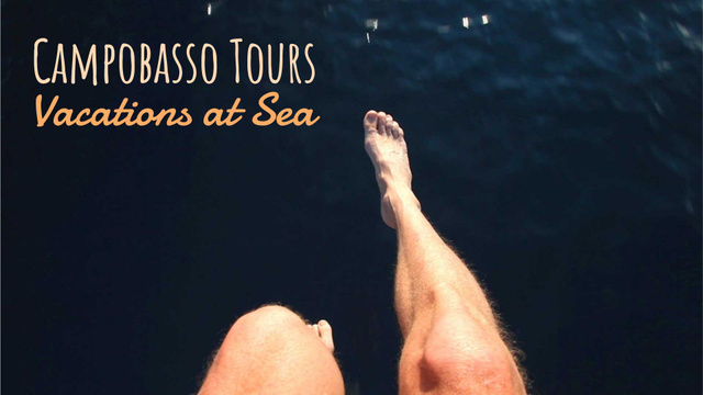 Platilla de diseño Vacation Tour Invitation Man Chattering Legs over Water Full HD video