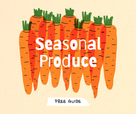 Seasonal Produce Ad with Carrots Illustration Facebook Design Template