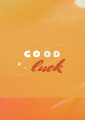 Good Luck Wishes in Orange With Circle