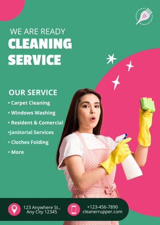 Promoting Cleaning Services With Detergent Offer Flayer Design Template