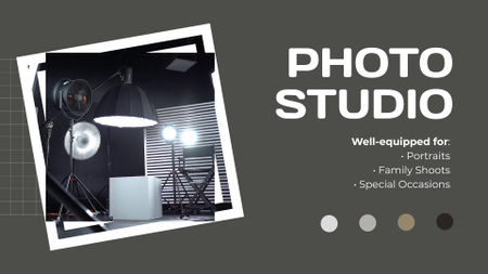 Well-Equipped Photo Studio Rental Offer Full HD video – шаблон для дизайна