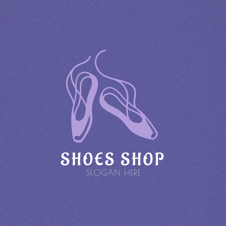 Shop Ad with Female Shoes Illustration Logo Tasarım Şablonu