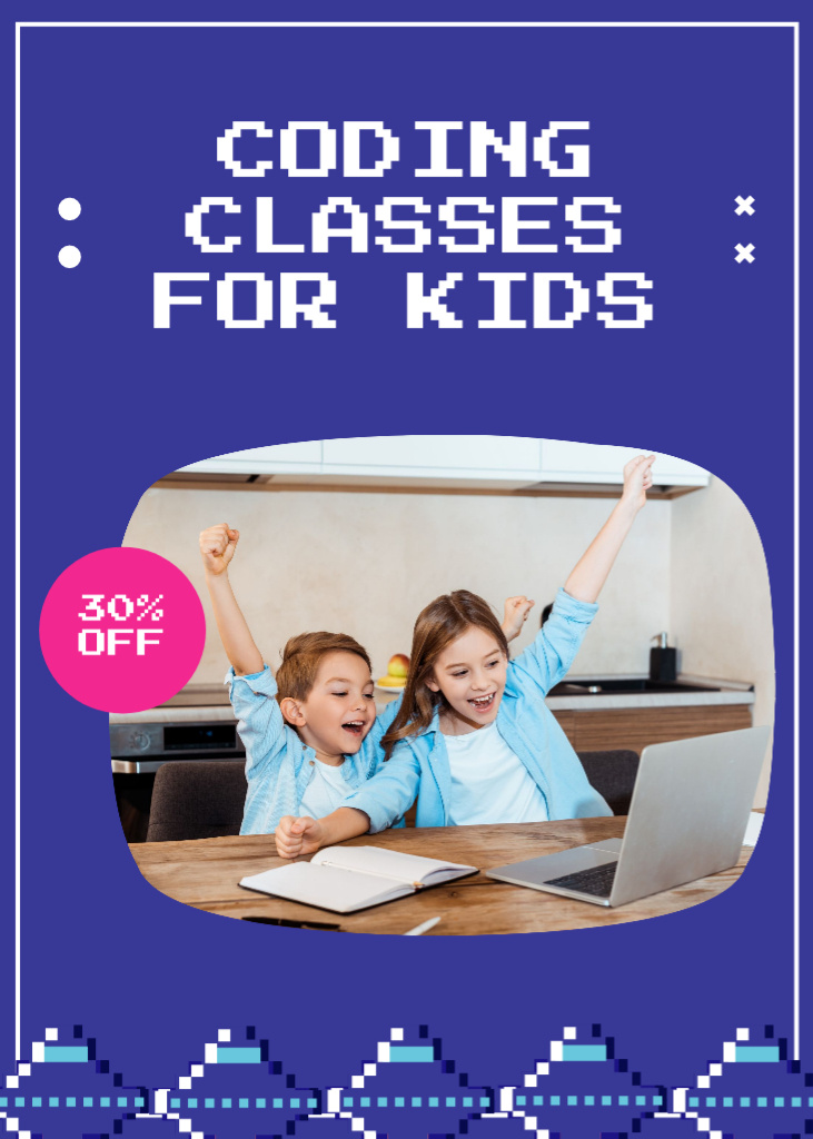 Little Kids on Coding Classes Flayer Design Template