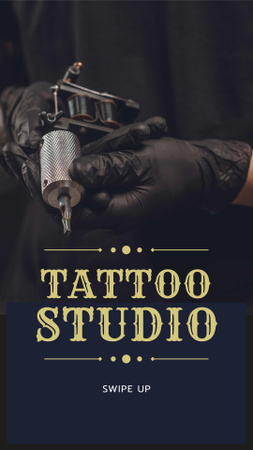Artist in Tattoo Studio Instagram Story Tasarım Şablonu