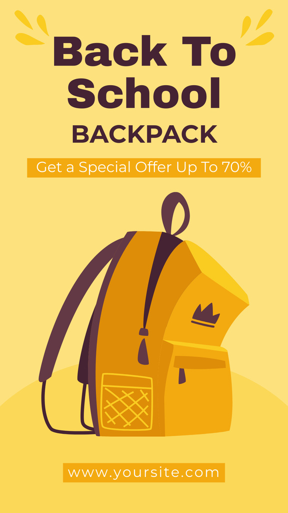 Discount Offer on Best Quality School Backpacks Instagram Story Tasarım Şablonu