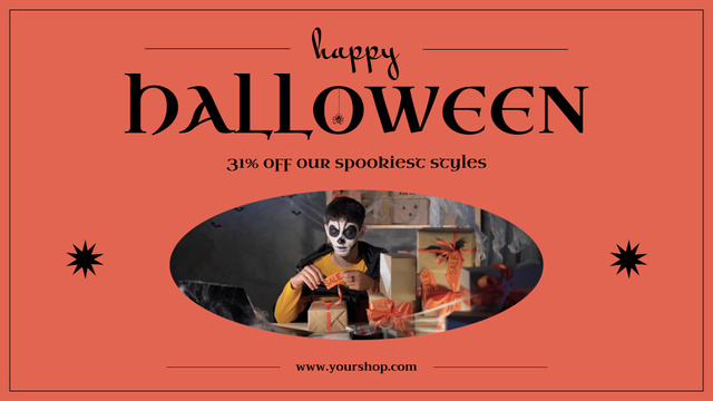 Halloween Stuff And Gifts With Discounts Offer Full HD video Πρότυπο σχεδίασης