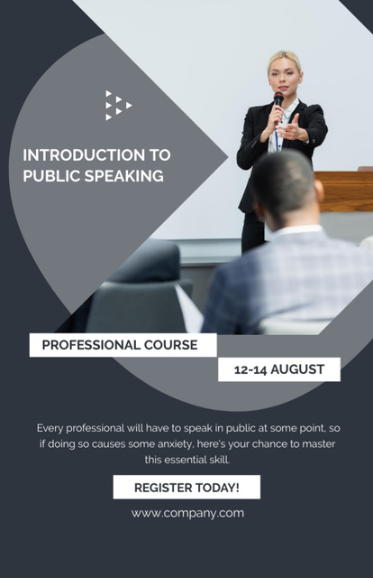 Job Training Announcement with Public Speaker Flyer 5.5x8.5in Design Template