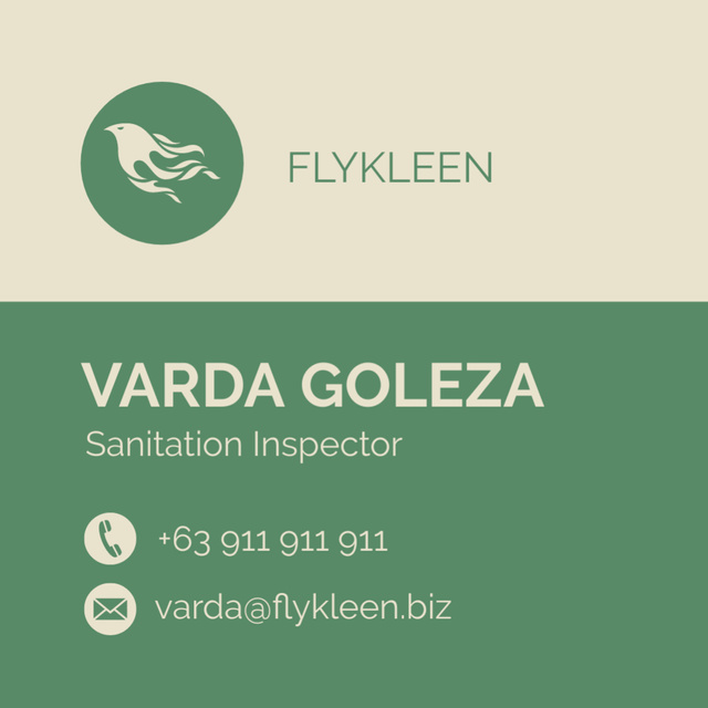 Template di design Sanitation Inspector Offer on Green Square 65x65mm