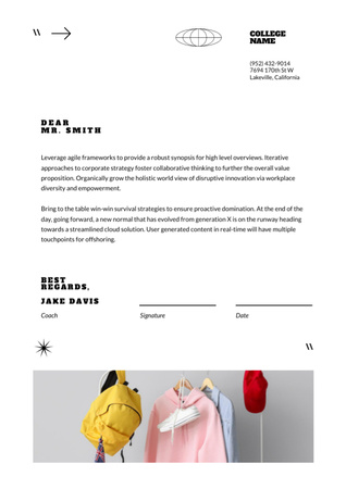 College Apparel and Merchandise Letterhead – шаблон для дизайну