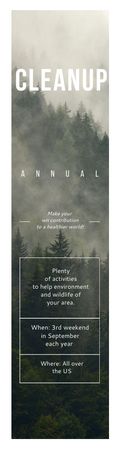 Ecological Event Announcement Foggy Forest View Skyscraper Modelo de Design