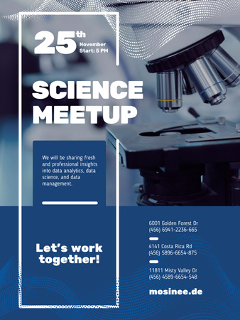 tiede meetup-ilmoitus Poster US Design Template