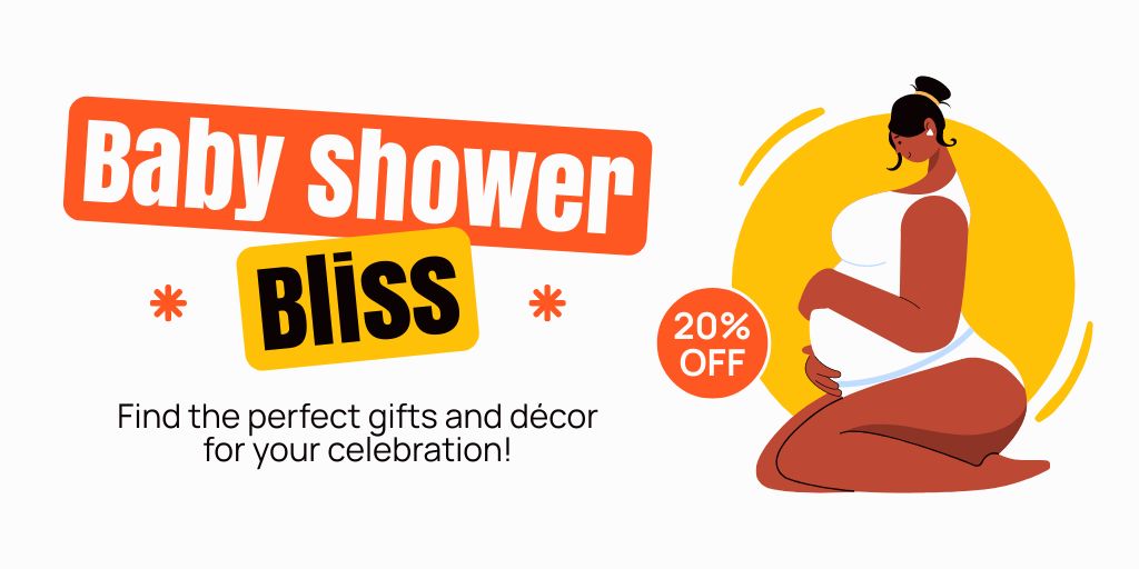 Baby Shower Gifts and Decor Sale Offer Twitter Šablona návrhu