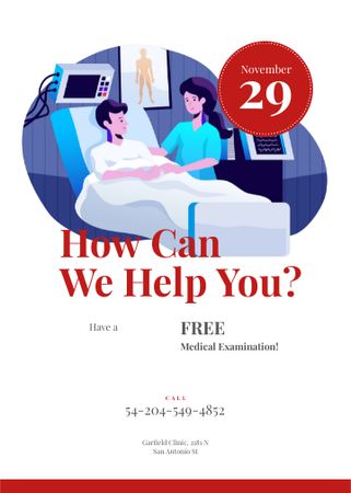 Doctor supporting patient in Hospital Invitation Design Template