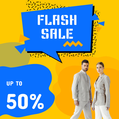 Clothing Sale Ad with Couple Instagram Design Template