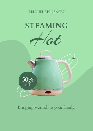 Modern Electric Teapots Sale Flayer Design Template