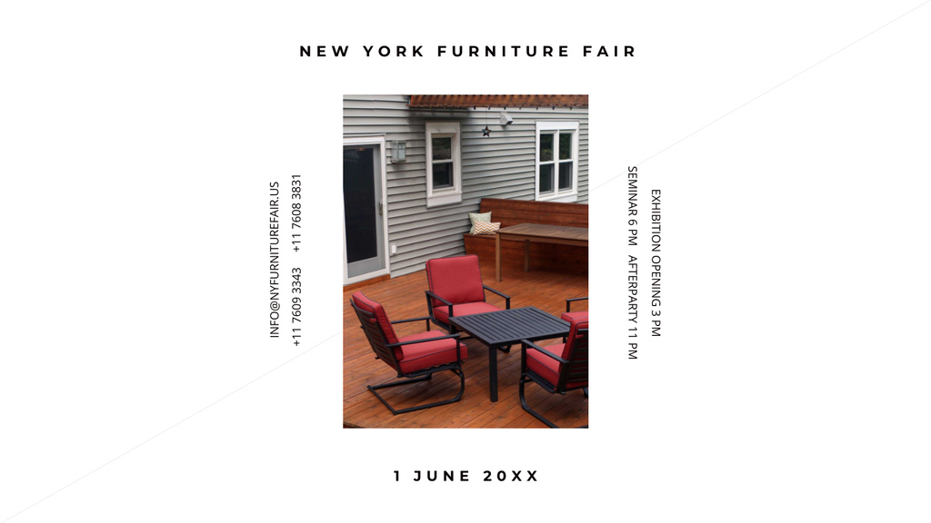 Plantilla de diseño de New York Furniture Fair announcement Title 1680x945px 