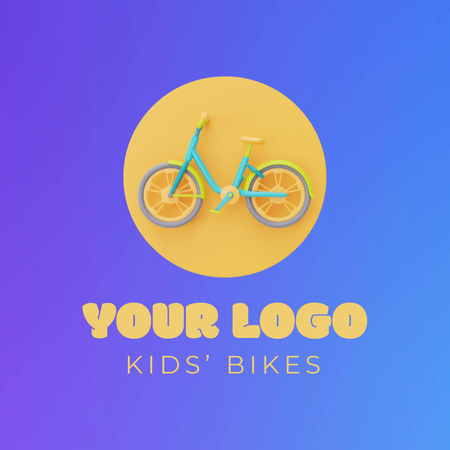 Nabídka bezpečných dětských kol ve fialové barvě Animated Logo Šablona návrhu