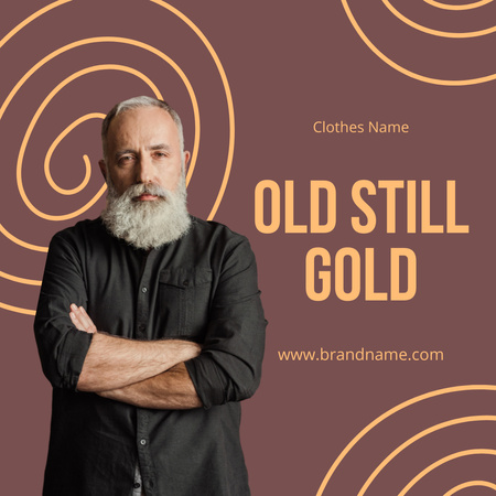 Viisaus iästä ja vaatteita eläkeläisille Instagram Design Template