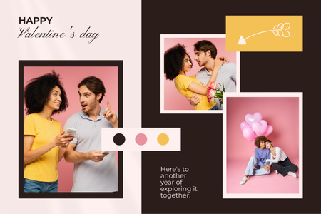 Plantilla de diseño de Collage de recuerdos del día de San Valentín Mood Board 