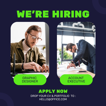 We are Hiring for Multiple Positions Instagram Design Template