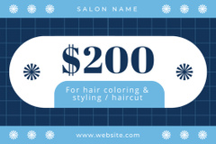 Beauty Salon Services with Woman with Bright Blue Hair