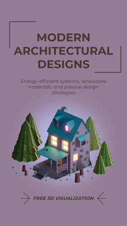 Projetos arquitetônicos inovadores com visualização gratuita Instagram Video Story Modelo de Design