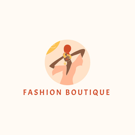 Fashion Boutique Ad with Illustration of Women Logo Design Template