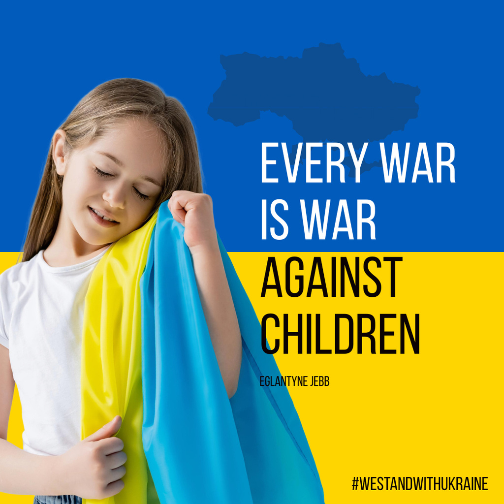 Modèle de visuel Stand With Ukrainian Children - Instagram