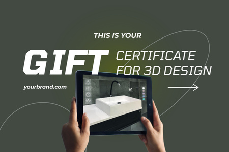 Interior Design Visualization Gift Certificate Design Template