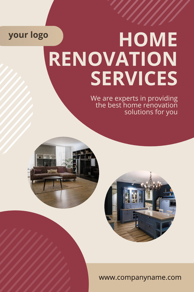 Professional Home Renovation Service Pinterest Πρότυπο σχεδίασης